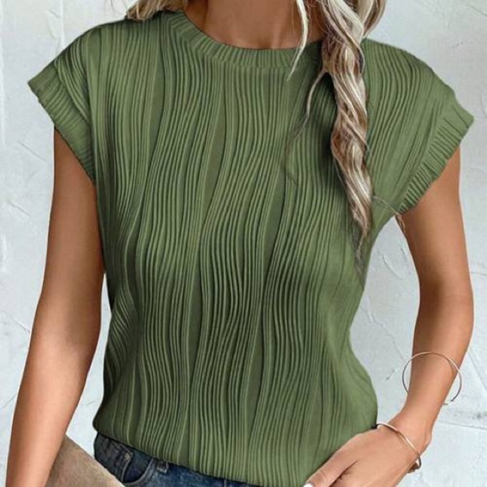 Dopp Olive Wave-Rib Crewneck Tank